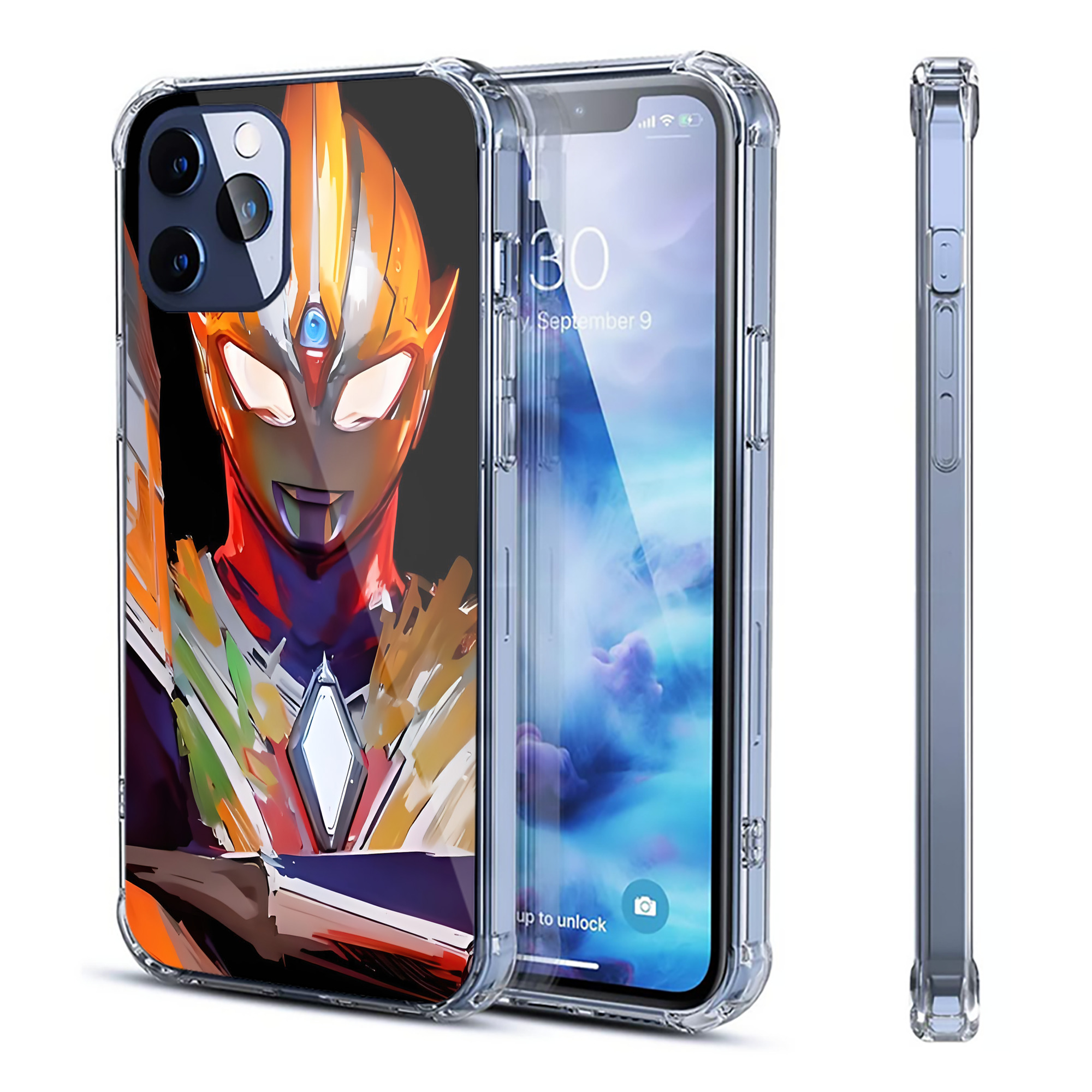 （画像用） ウルトラマン Ultraman 【iPhone 12シリーズ対応】透明スマホケース（クリアソフトケース）